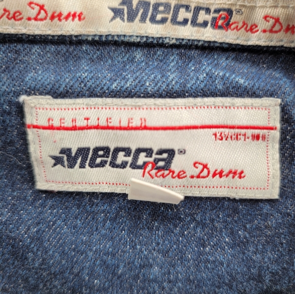 Vintage Mecca Y2K Hip Hop Baggy Denim Jean Dark Wash Button Front Jacket Mens XL - Picture 3 of 13